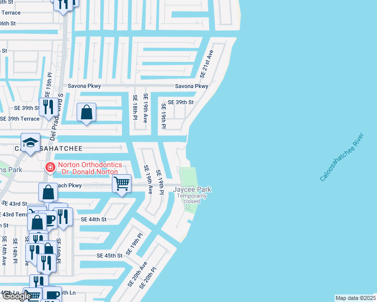 map of restaurants, bars, coffee shops, grocery stores, and more near 4015 Southeast 20th Place in Cape Coral