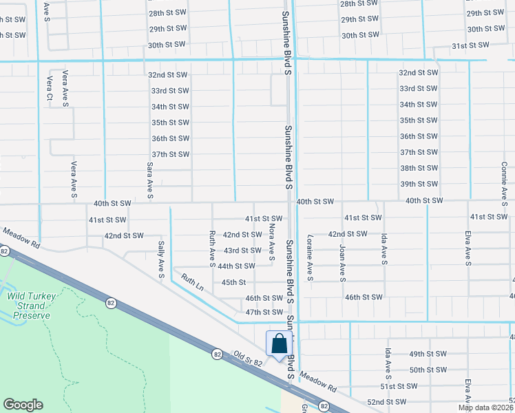 map of restaurants, bars, coffee shops, grocery stores, and more near 3115 40th Street Southwest in Lehigh Acres