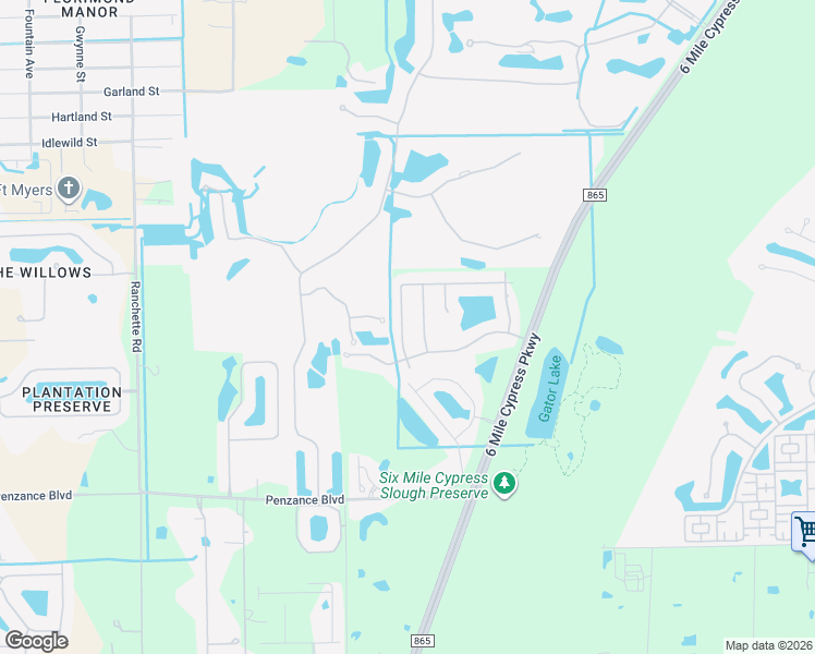 map of restaurants, bars, coffee shops, grocery stores, and more near 7411 Sika Deer Way in Fort Myers