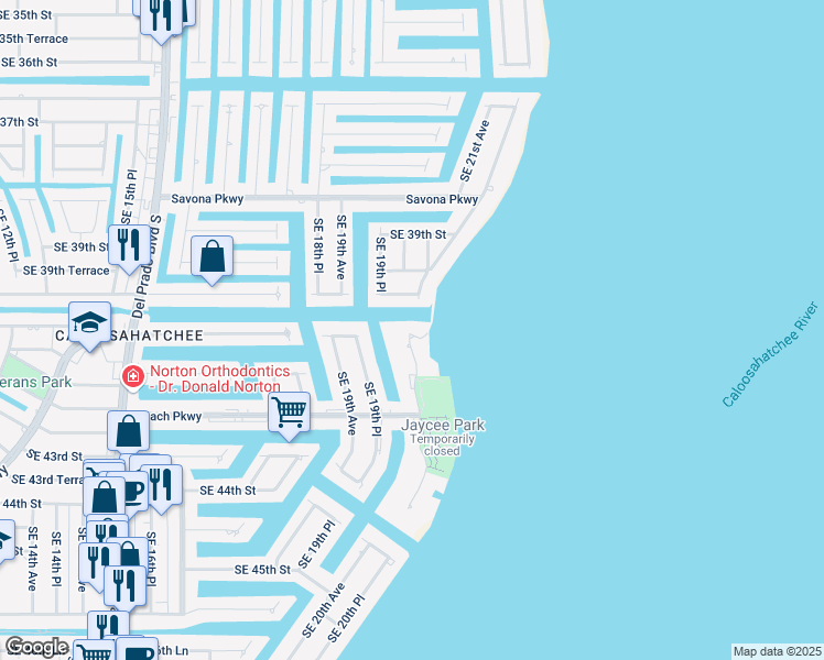 map of restaurants, bars, coffee shops, grocery stores, and more near 4010 Southeast 20th Place in Cape Coral