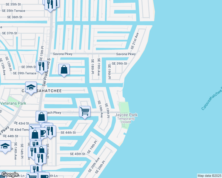 map of restaurants, bars, coffee shops, grocery stores, and more near 4006 Southeast 20th Place in Cape Coral