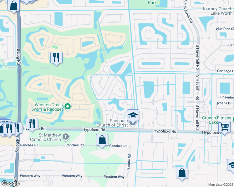 map of restaurants, bars, coffee shops, grocery stores, and more near 5661 Eagle Trace Court in Lake Worth