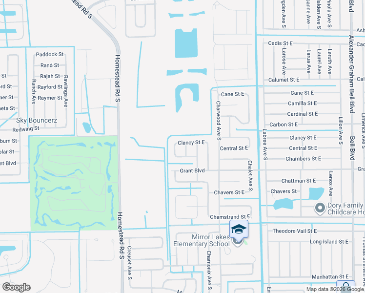 map of restaurants, bars, coffee shops, grocery stores, and more near 372 Compese Avenue South in Lehigh Acres