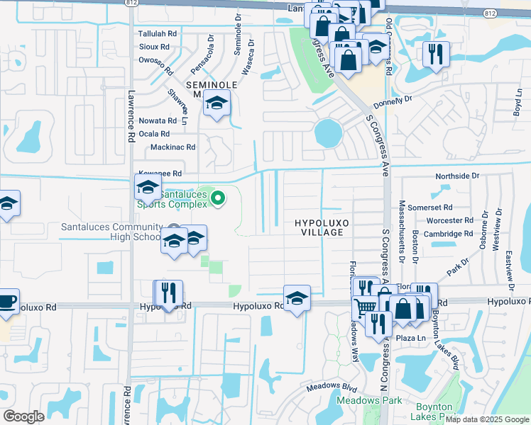 map of restaurants, bars, coffee shops, grocery stores, and more near 6653 Riparian Rd in Lake Worth