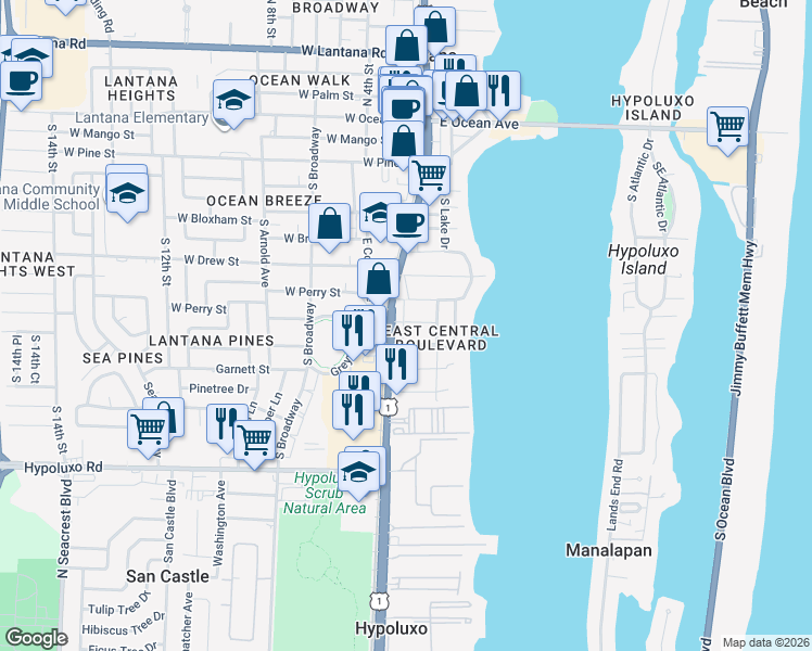 map of restaurants, bars, coffee shops, grocery stores, and more near in 