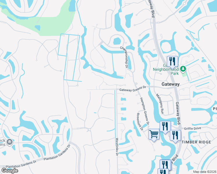 map of restaurants, bars, coffee shops, grocery stores, and more near 11508 Onyx Circle in Fort Myers