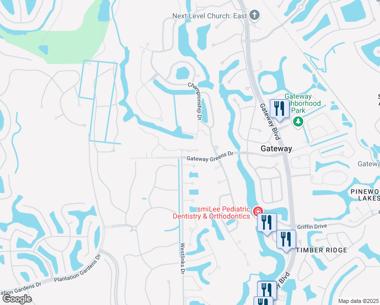 map of restaurants, bars, coffee shops, grocery stores, and more near 12030 Champions Green Way in Fort Myers