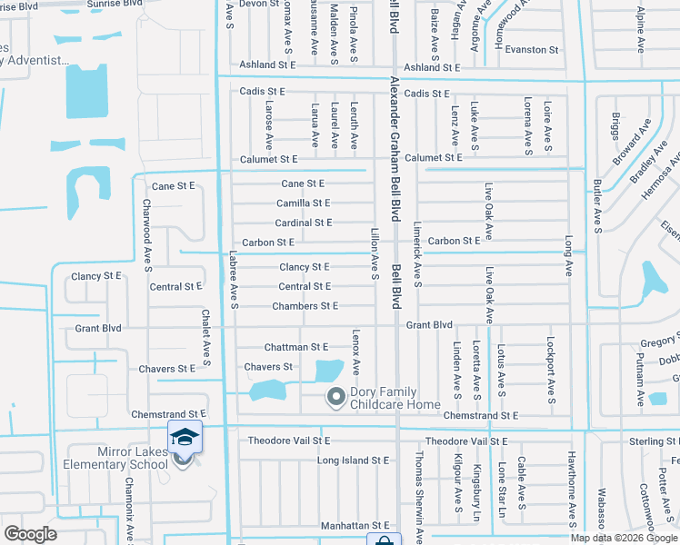 map of restaurants, bars, coffee shops, grocery stores, and more near 753 Central Street East in Lehigh Acres