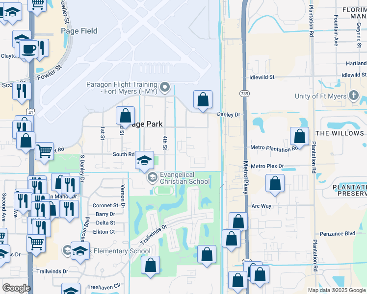 map of restaurants, bars, coffee shops, grocery stores, and more near 118 5th Street in Cape Coral