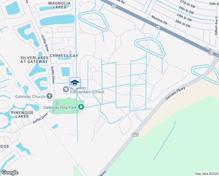 map of restaurants, bars, coffee shops, grocery stores, and more near Pine Lodge Lane in Fort Myers