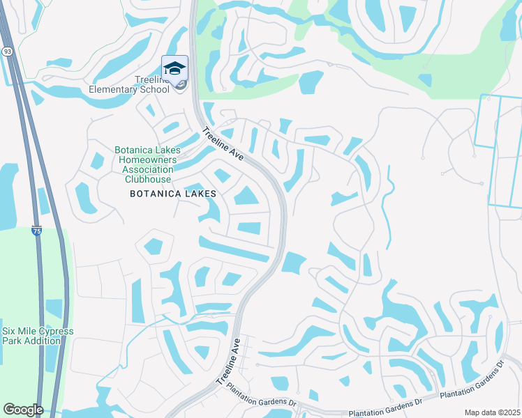 map of restaurants, bars, coffee shops, grocery stores, and more near 10507 Winged Elm Lane in Fort Myers