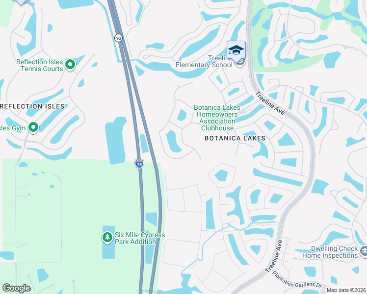 map of restaurants, bars, coffee shops, grocery stores, and more near 10103 Mimosa Silk Drive in Fort Myers