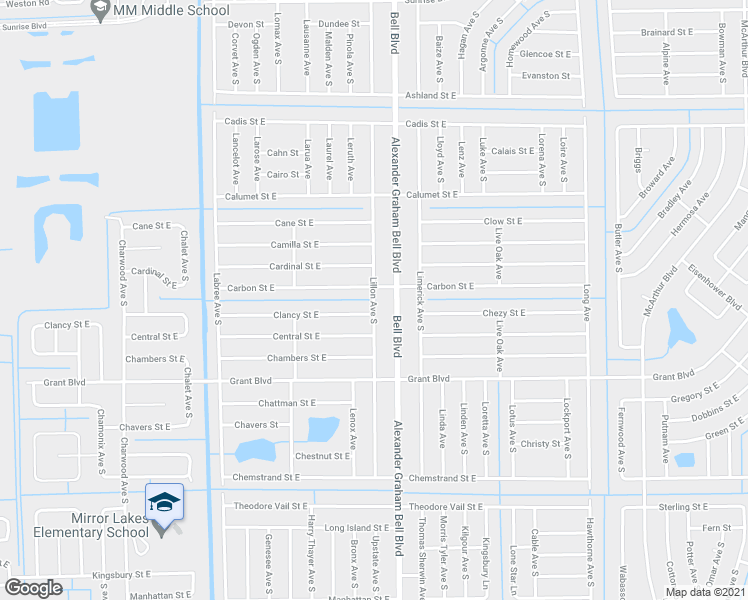 map of restaurants, bars, coffee shops, grocery stores, and more near 417 Lillon Avenue South in Lehigh Acres