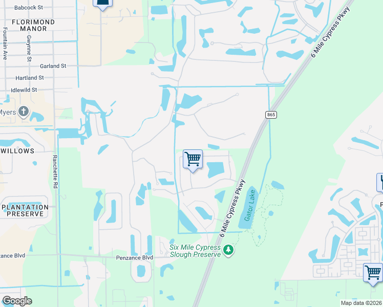 map of restaurants, bars, coffee shops, grocery stores, and more near 7471 Sika Deer Way in Fort Myers