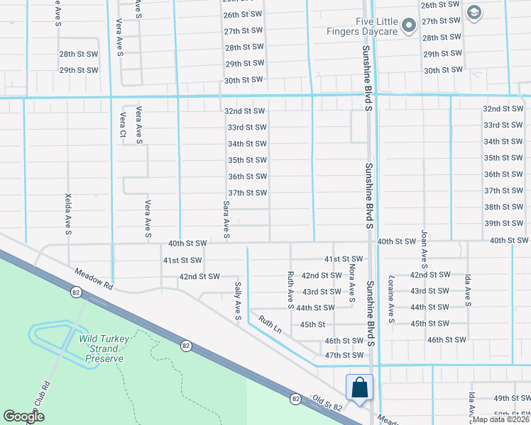 map of restaurants, bars, coffee shops, grocery stores, and more near 3301 38th Street Southwest in Lehigh Acres