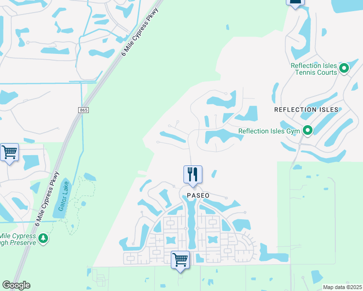 map of restaurants, bars, coffee shops, grocery stores, and more near 8311 Adelio Lane in Fort Myers