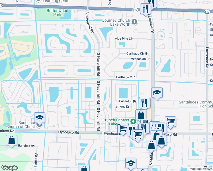 map of restaurants, bars, coffee shops, grocery stores, and more near 6787 Lantern Key Drive in Lake Worth