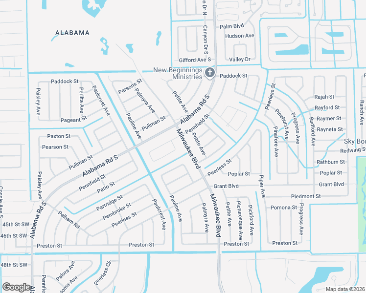 map of restaurants, bars, coffee shops, grocery stores, and more near 129 Milwaukee Boulevard in Lehigh Acres