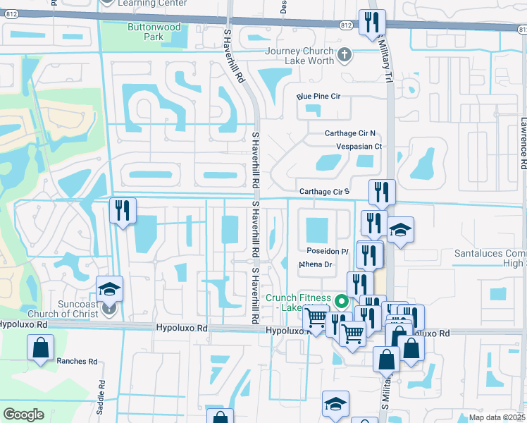 map of restaurants, bars, coffee shops, grocery stores, and more near 6787 Lantern Key Drive in Lake Worth