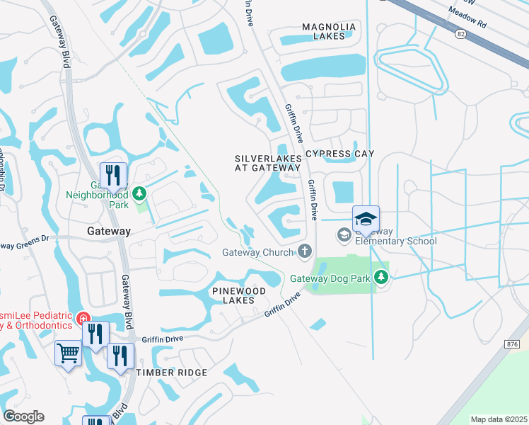 map of restaurants, bars, coffee shops, grocery stores, and more near 13020 Lake Meadow Drive in Fort Myers