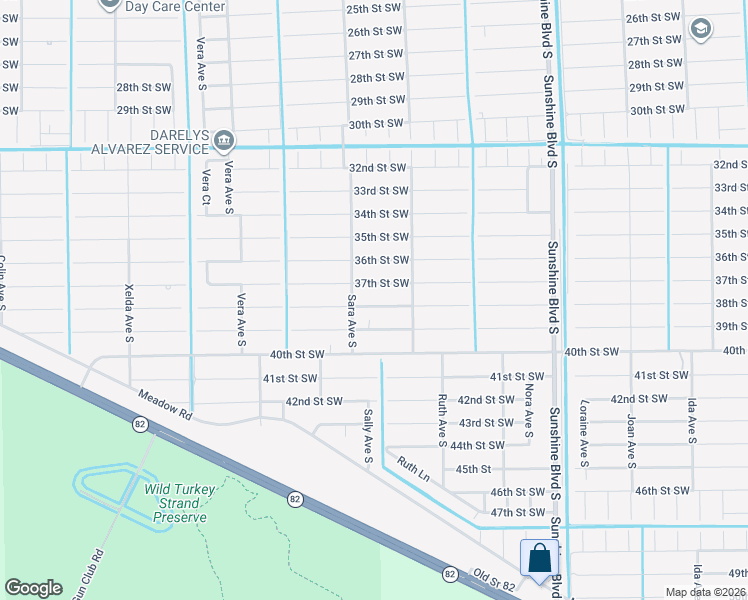 map of restaurants, bars, coffee shops, grocery stores, and more near 3308 38th Street Southwest in Lehigh Acres