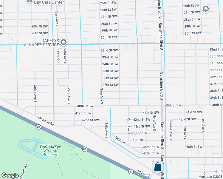 map of restaurants, bars, coffee shops, grocery stores, and more near 3308 38th Street Southwest in Lehigh Acres