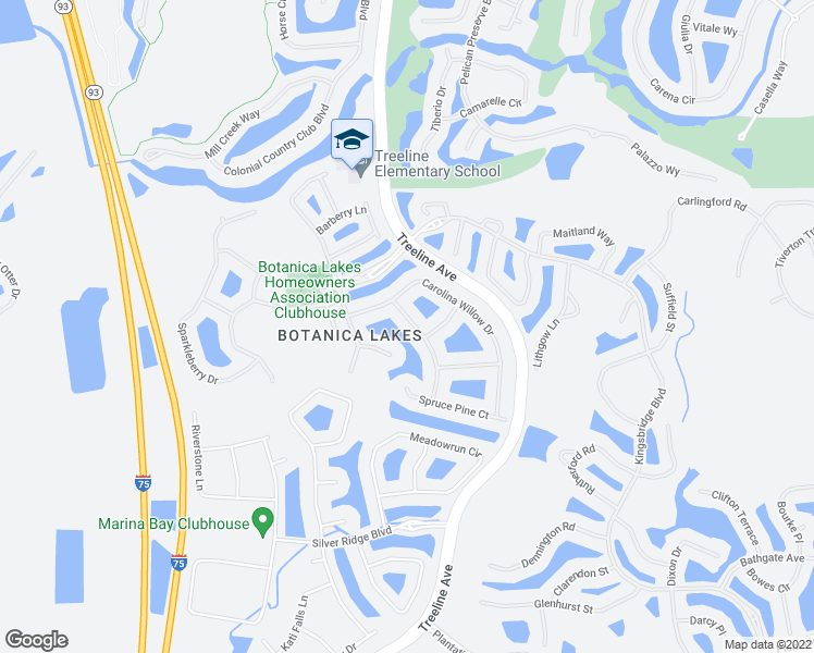 map of restaurants, bars, coffee shops, grocery stores, and more near 11270 Pond Cypress Street in Fort Myers