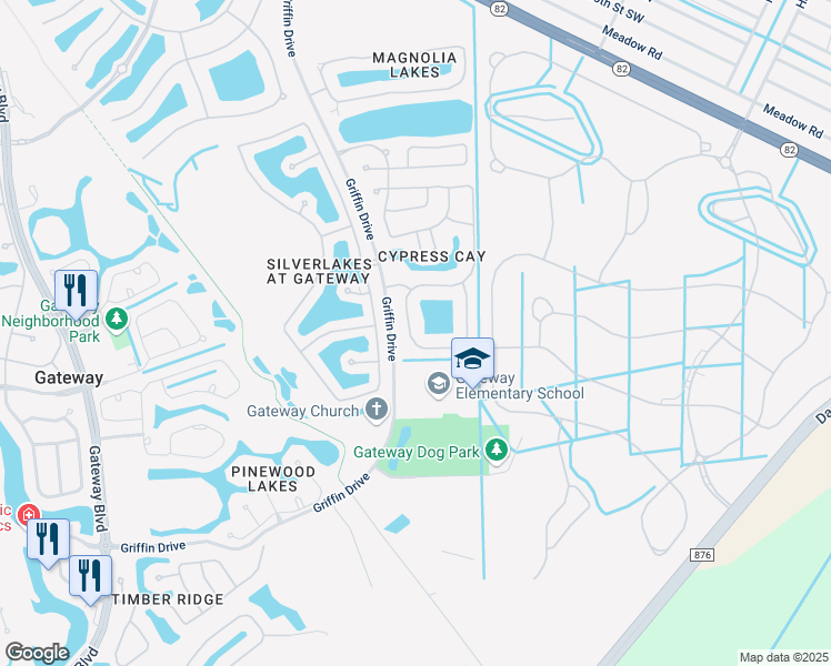map of restaurants, bars, coffee shops, grocery stores, and more near 11355 Lake Cypress Loop in Fort Myers