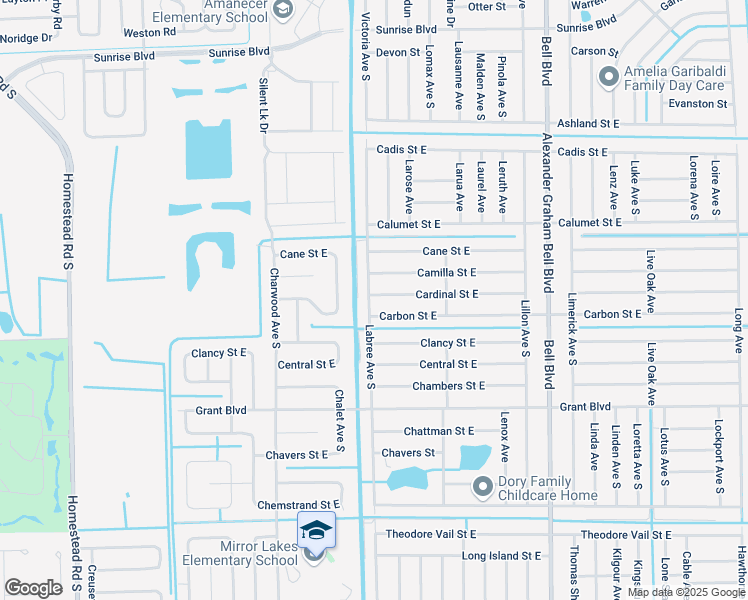 map of restaurants, bars, coffee shops, grocery stores, and more near 714 Cardinal Street East in Lehigh Acres