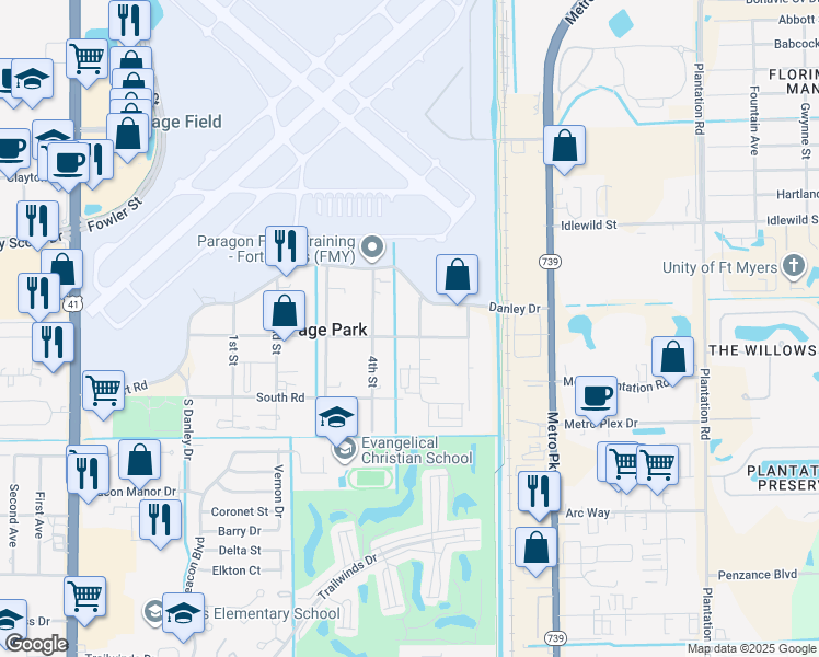 map of restaurants, bars, coffee shops, grocery stores, and more near 208 4th Street in Fort Myers