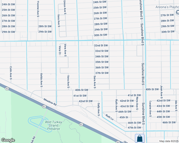 map of restaurants, bars, coffee shops, grocery stores, and more near 3406 37th Street Southwest in Lehigh Acres