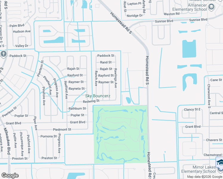 map of restaurants, bars, coffee shops, grocery stores, and more near 339 Rawlings Avenue in Lehigh Acres