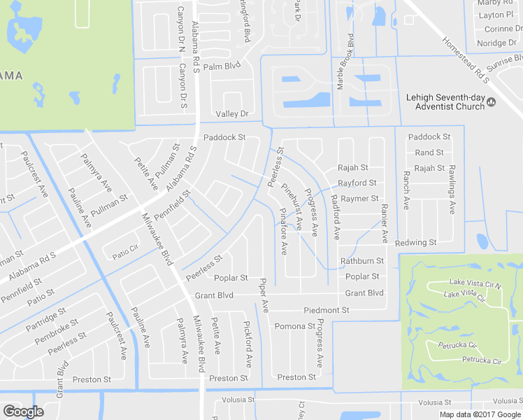 map of restaurants, bars, coffee shops, grocery stores, and more near 339 Piper Avenue in Lehigh Acres
