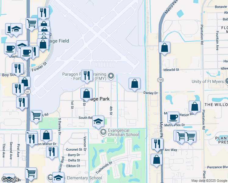 map of restaurants, bars, coffee shops, grocery stores, and more near 208 4th Street in Fort Myers