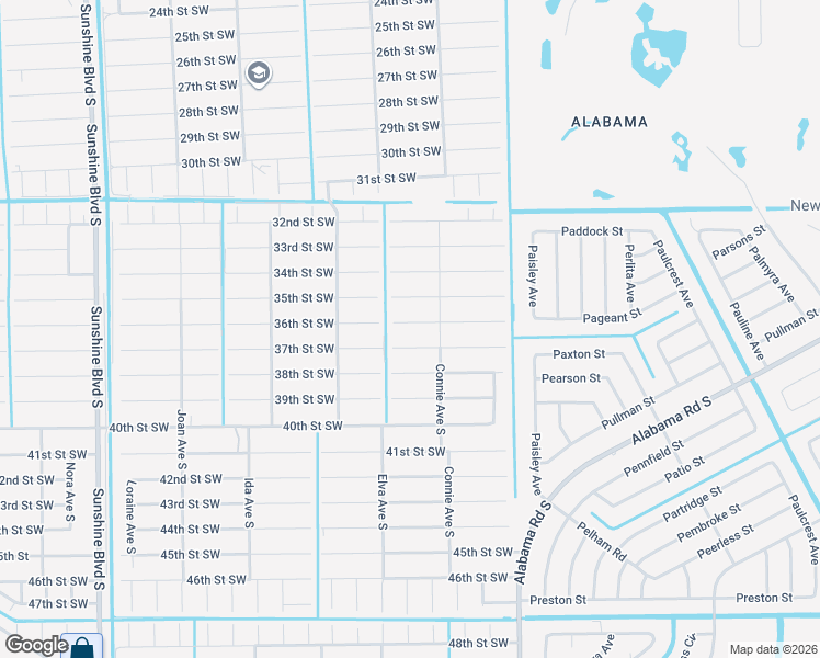 map of restaurants, bars, coffee shops, grocery stores, and more near 2609 36th Street Southwest in Lehigh Acres