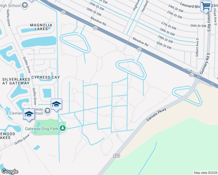 map of restaurants, bars, coffee shops, grocery stores, and more near 13402 Hampton Park Court in Fort Myers