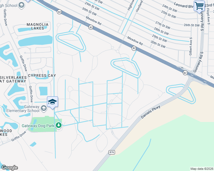 map of restaurants, bars, coffee shops, grocery stores, and more near Daniels Parkway in Fort Myers