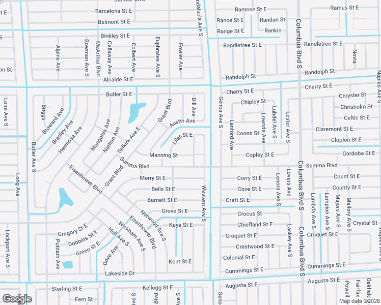 map of restaurants, bars, coffee shops, grocery stores, and more near 346 Brook Avenue South in Lehigh Acres