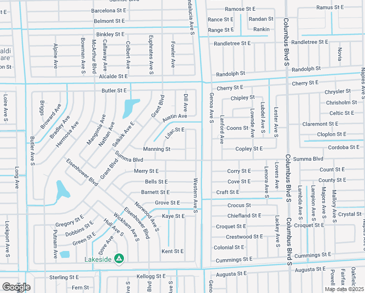 map of restaurants, bars, coffee shops, grocery stores, and more near 346 Brook Avenue South in Lehigh Acres