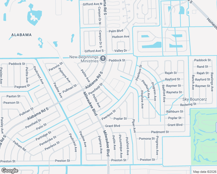 map of restaurants, bars, coffee shops, grocery stores, and more near 314 Philbert Avenue in Lehigh Acres