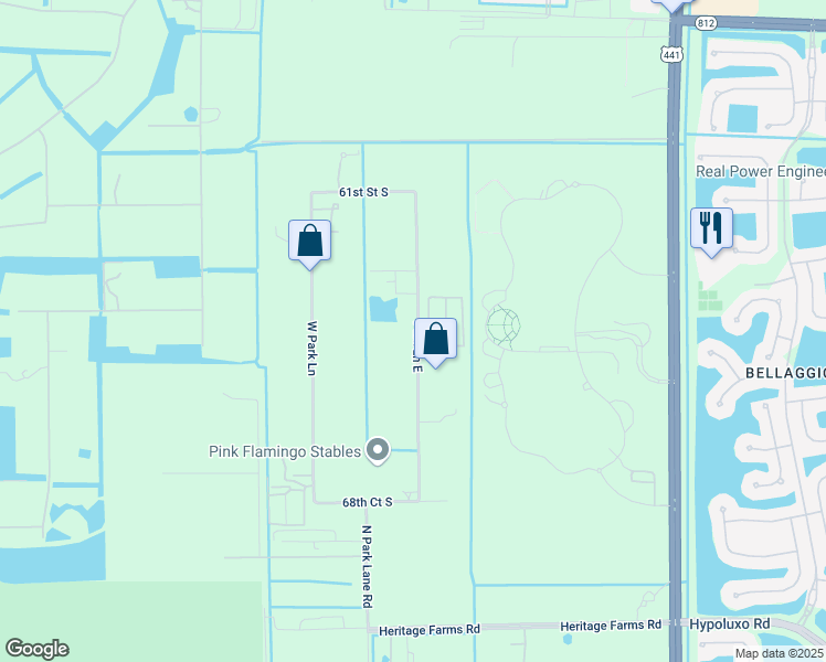 map of restaurants, bars, coffee shops, grocery stores, and more near 6444 East Park Lane in Lake Worth