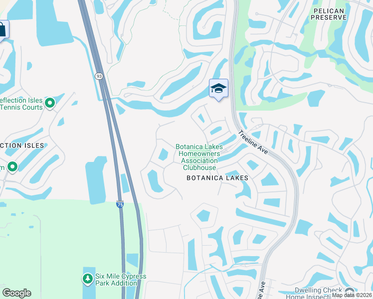 map of restaurants, bars, coffee shops, grocery stores, and more near 11132 Yellow Poplar Drive in Fort Myers