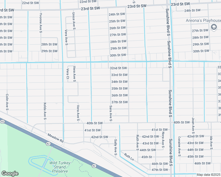 map of restaurants, bars, coffee shops, grocery stores, and more near 3308 35th Street Southwest in Lehigh Acres