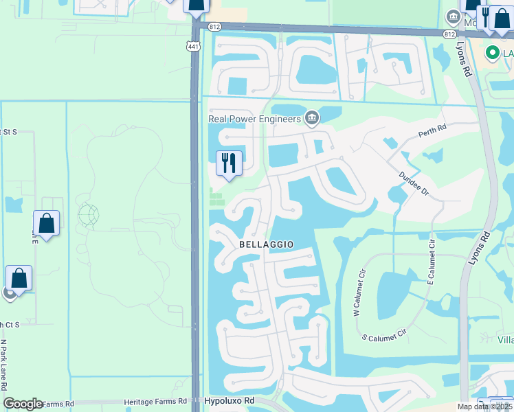 map of restaurants, bars, coffee shops, grocery stores, and more near 6603 Pavone Street in Lake Worth