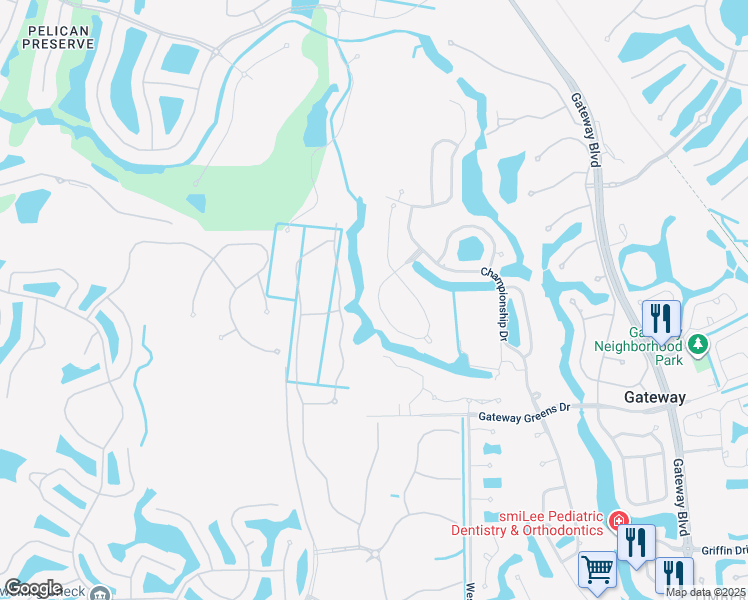 map of restaurants, bars, coffee shops, grocery stores, and more near 11140 Callaway Greens Drive in Fort Myers