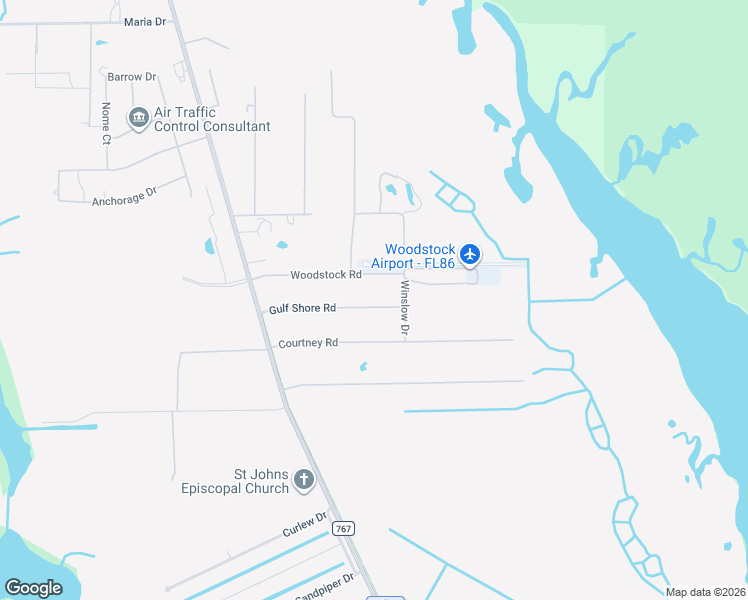 map of restaurants, bars, coffee shops, grocery stores, and more near 4586 Gulf Shore Road in Saint James City