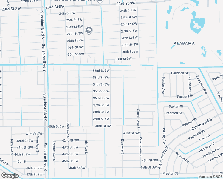 map of restaurants, bars, coffee shops, grocery stores, and more near 2712 35th Street Southwest in Lehigh Acres