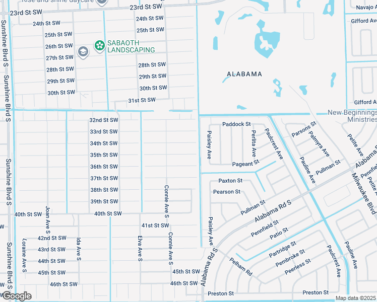 map of restaurants, bars, coffee shops, grocery stores, and more near 2504 35th Street Southwest in Lehigh Acres