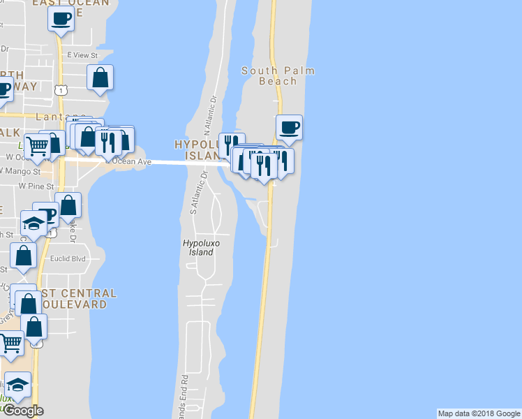 map of restaurants, bars, coffee shops, grocery stores, and more near 202 Evans Lane in Lantana