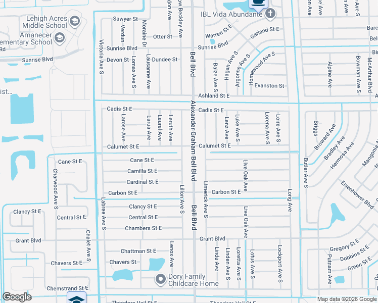 map of restaurants, bars, coffee shops, grocery stores, and more near 358 Lillon Avenue South in Lehigh Acres
